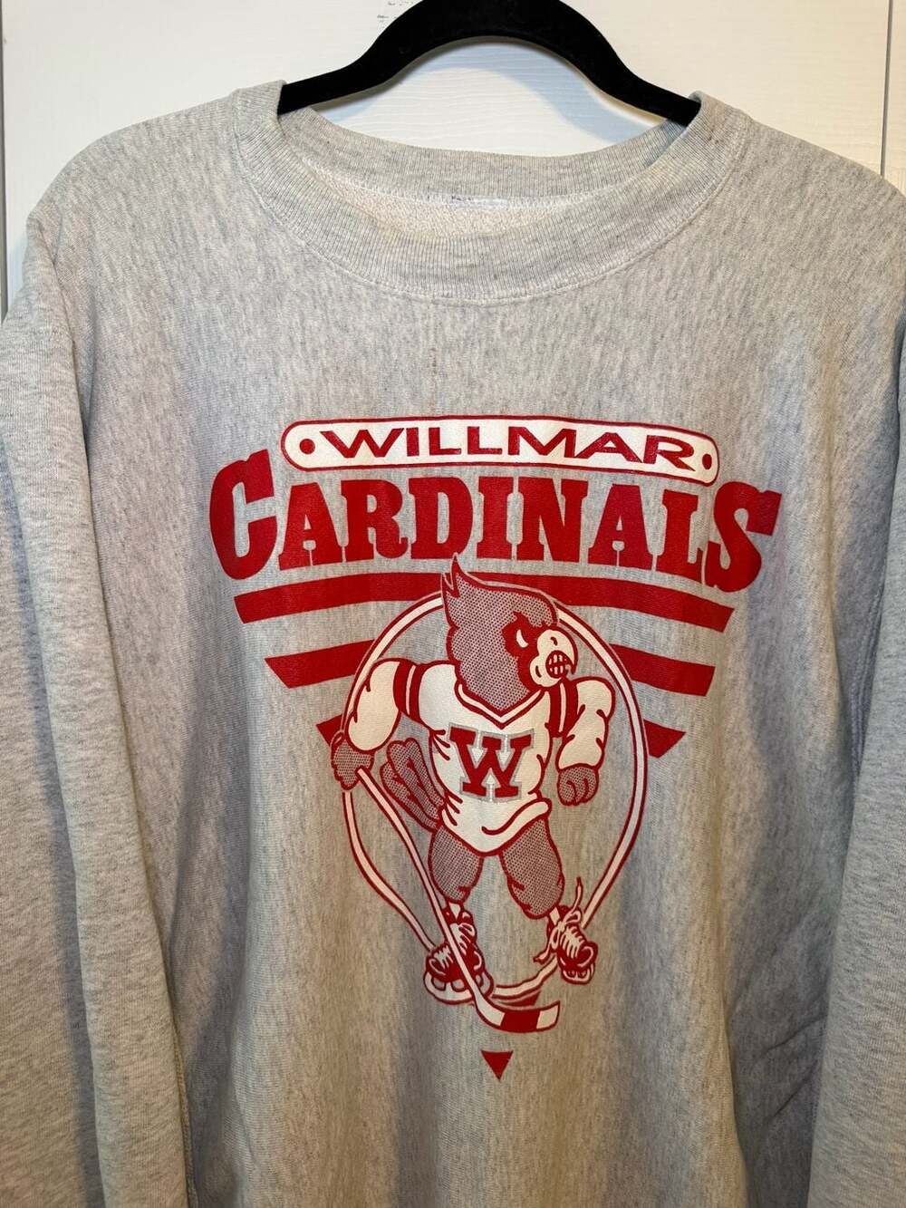 Champion Willmar Cardinals Reverse Weave Sweatshirt Grey Vintage